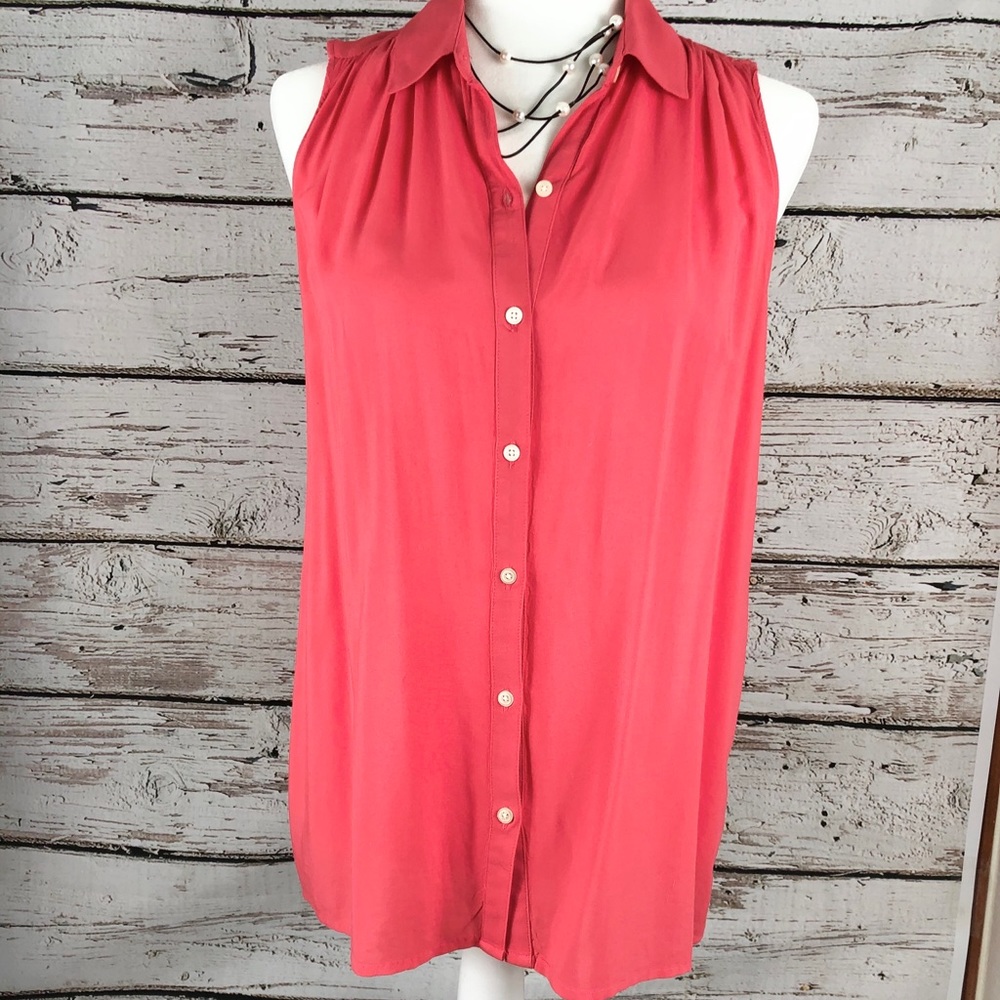 Gap Bright Coral Sleeveless Top M